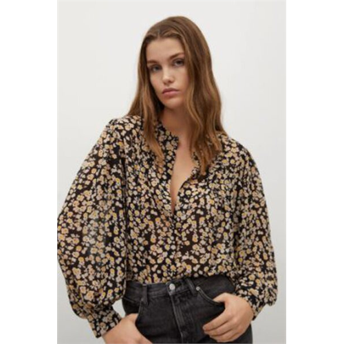 Mango Printed Balloon Sleeved Shirt