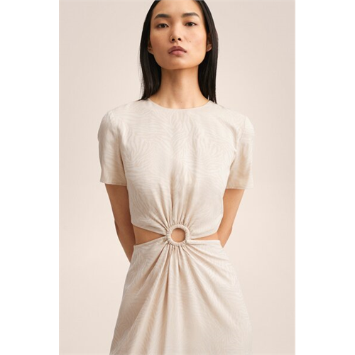 Mango Printed Cut-Out Detail Dress