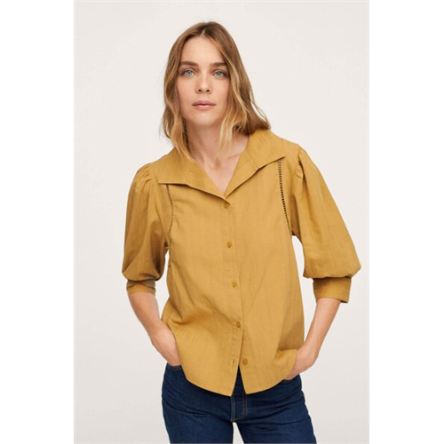 Mango Puffed Sleeves Cotton Blouse