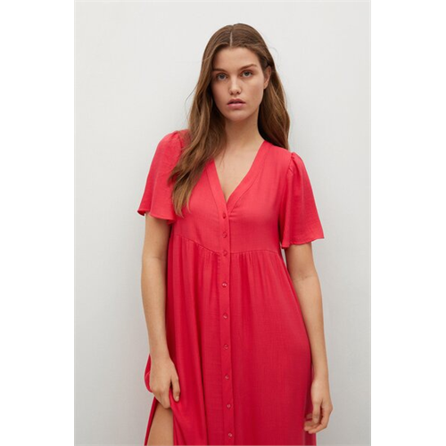 Mango Red Button Down Maxi Dress