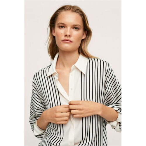 Mango Satin Striped Shirt