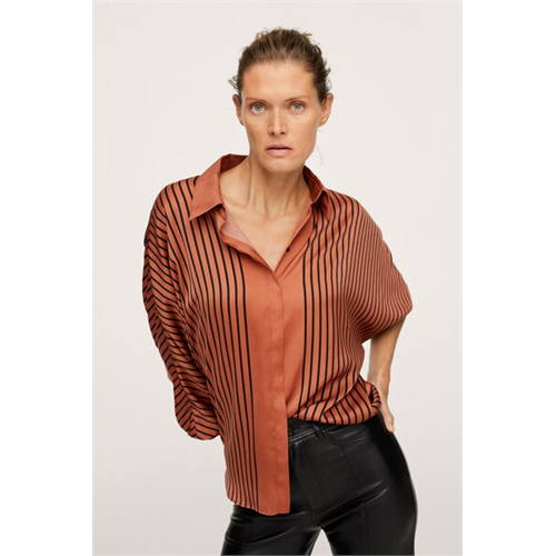 Mango Satin Striped Shirt