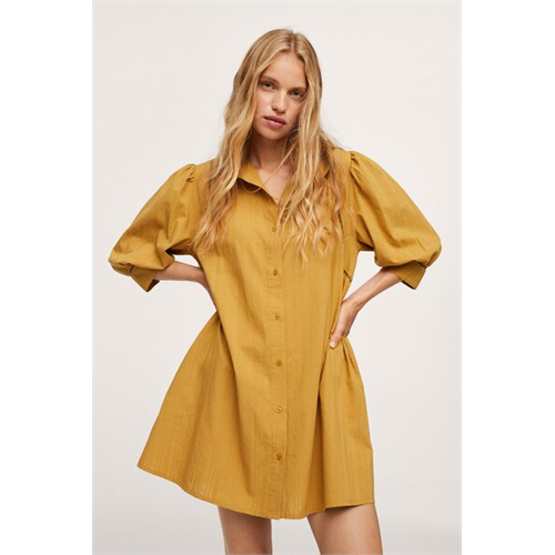 Mango Shirt Textured Dress
