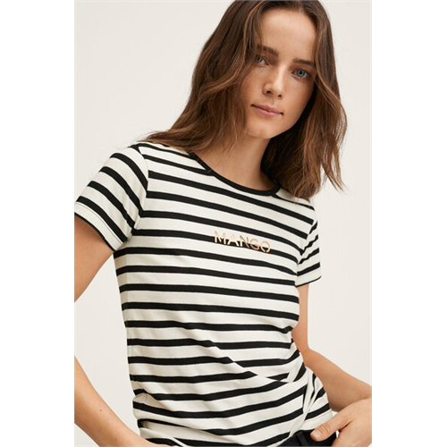 Mango Striped Cotton T-Shirt