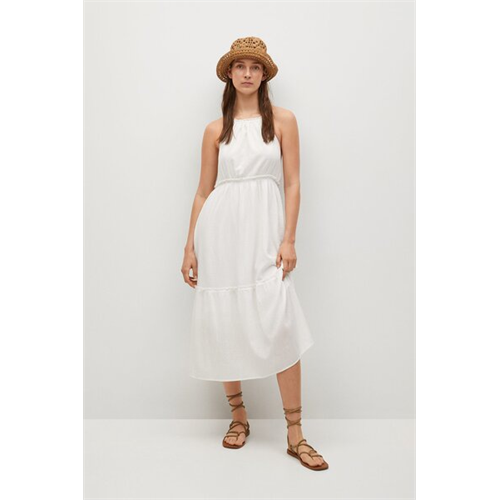 Mango White Halter Dress