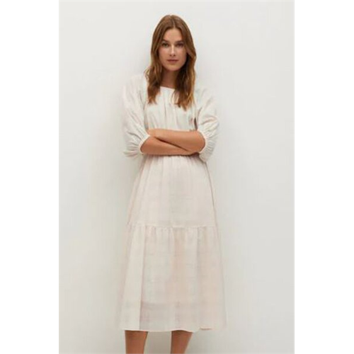 Mango White Midi Dress