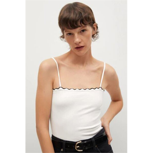 Mango White Strap Top