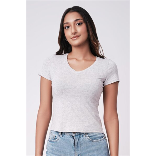 Odel Basics Grey Marl V Neck Tshirt