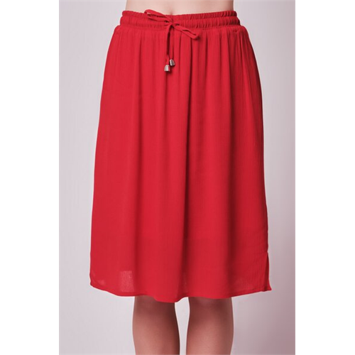 Odel Basics Red Knee Length Regular Fitted Skirt