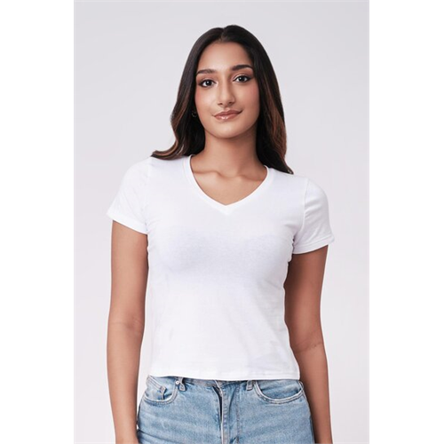 Odel Basics White V Neck Tshirt