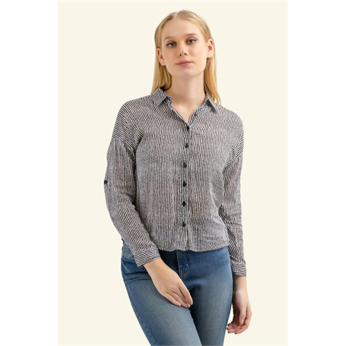 Odel Black And White Striped Drop Shoulder Shirt