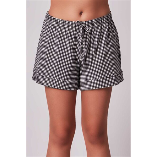 Odel Black Checked Nightwear Short