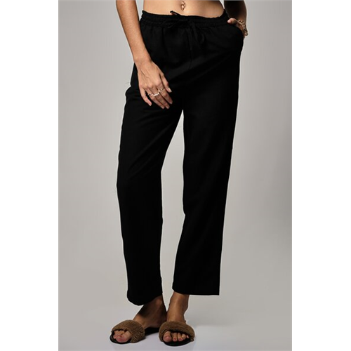 Odel Black Elasticated Waist Pull On Wide Leg Pant