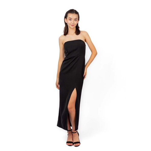 Odel Black High Slit Tube Maxi Dress