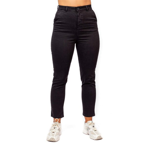 Odel Black High Waist Cropped Chino Pant