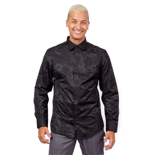 Odel Black Jaquard Party Shirt