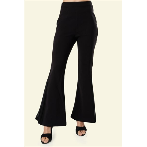 Odel Black Mesh Panelled Bell Bottom Pants
