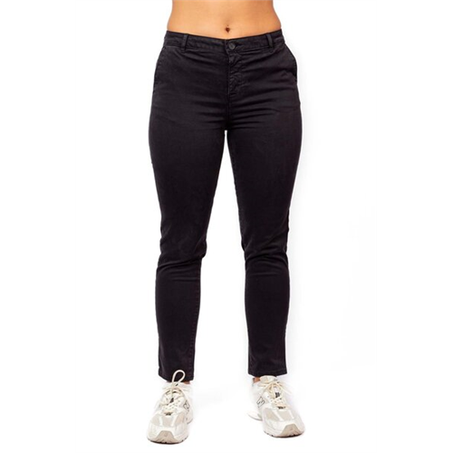 Odel Black Mid Waist Regular Chino Pant