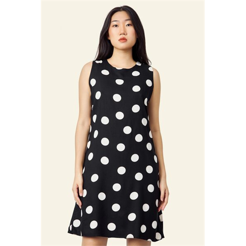 Odel Black Polka Dot Sleeveless Shift Dress