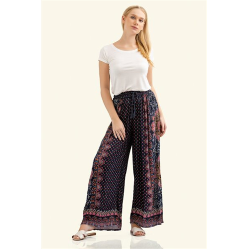 Odel Black Printed Wide Leg Pants