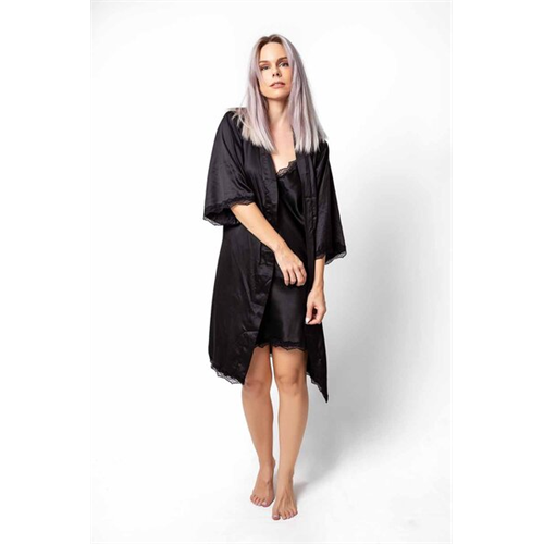 Odel Black Satin Robe