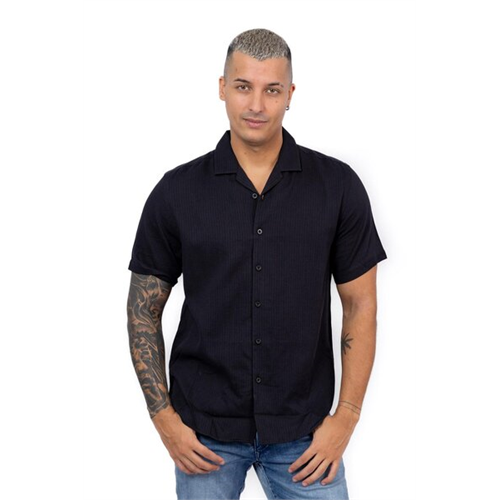Odel Black Textured Shirt