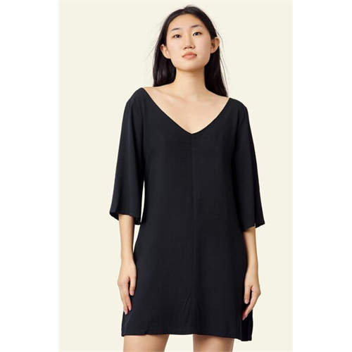 Odel Black V Neck Shift Dress