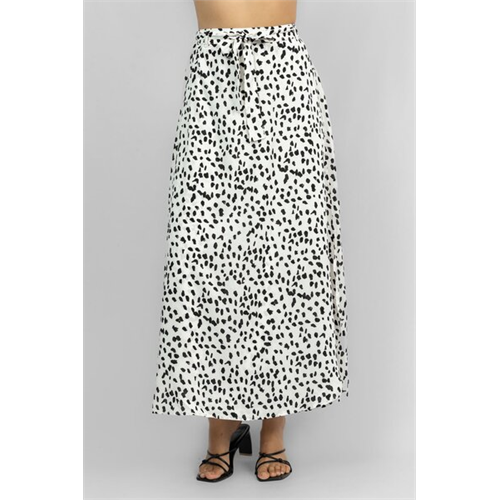 Odel Black & White Printed Faux Wrap Maxi Skirt