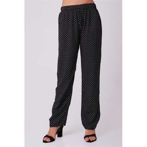 Odel Black & White Printed Viscose Pyjama Long Pants
