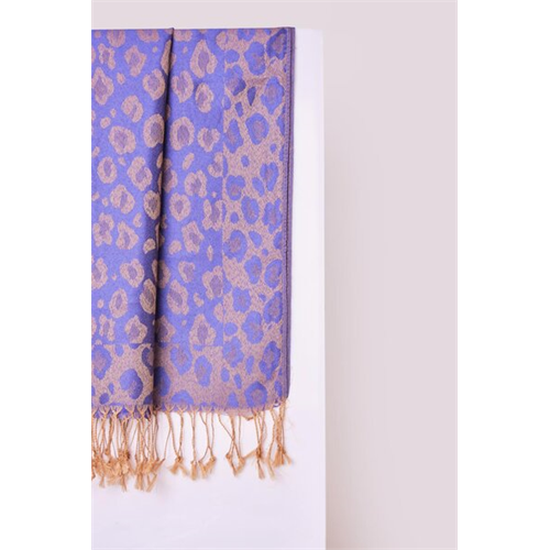 Odel Blue & Beige Leopard Print Shawl
