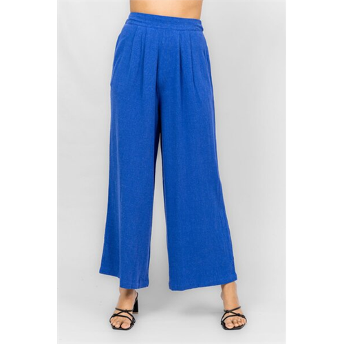 Odel Blue Elasticated Pleated Wide Leg Loose Fitted Pant