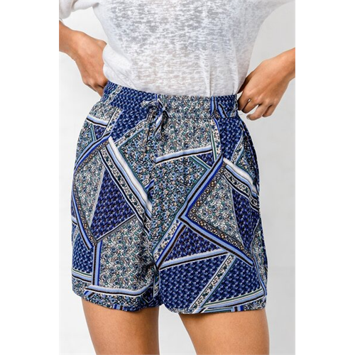 Odel Blue Printed Drawstring Short