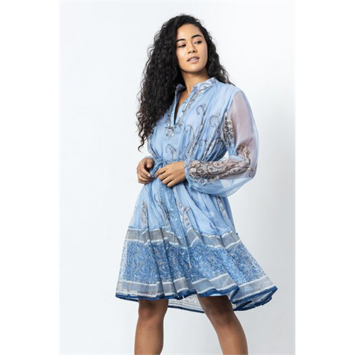 Odel Blue Printed Sequin Dress