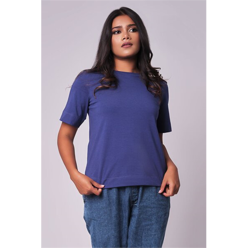 Odel Blue Slogan Printed Basic Tshirt