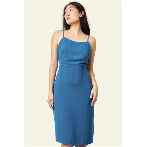 Odel Blue Strappy Square Neck Dress