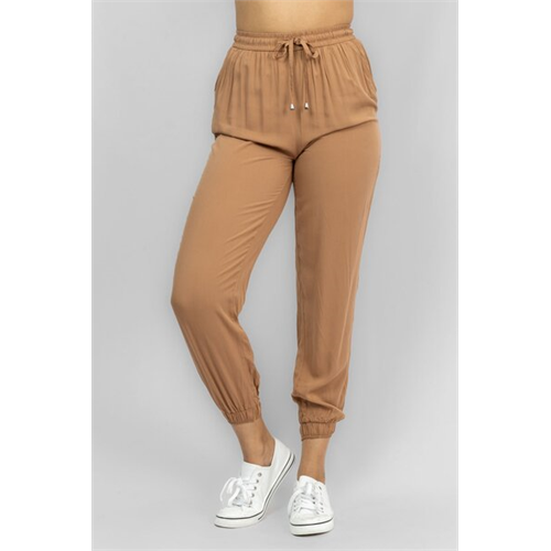 Odel Brown Drawstring Elasticated Cuff Loose Fit Jogger