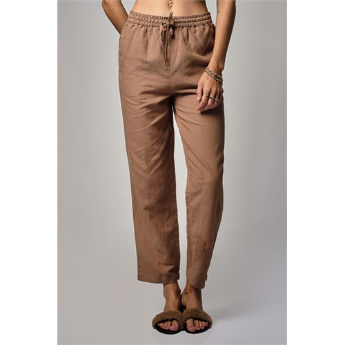 Odel Brown Elasticated Waist Pull On Wide Leg Pant