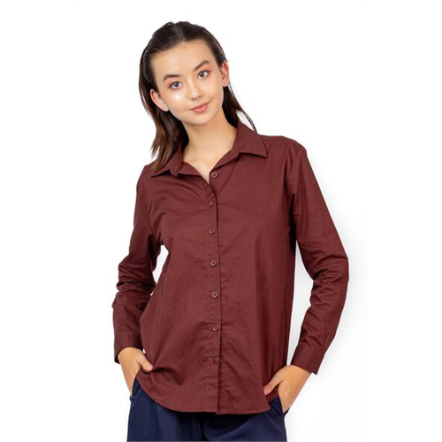 Odel Brown Long Sleeve Basic Shirt
