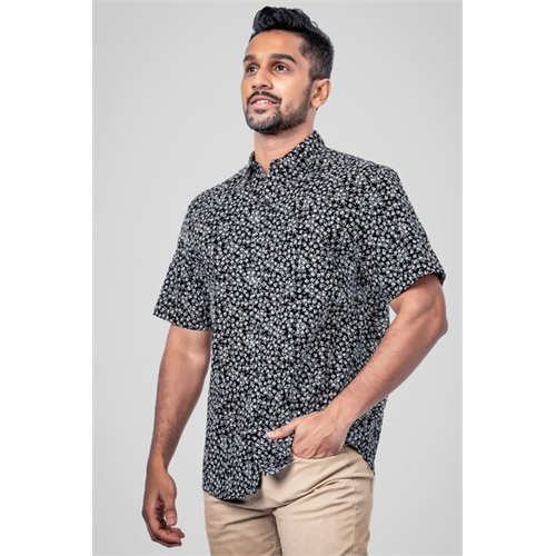 Odel Dotted Cotton Short Sleeve Regular Fit Shirt