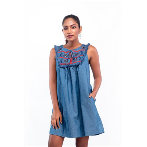 Odel Embroidery Sleeveless Dress
