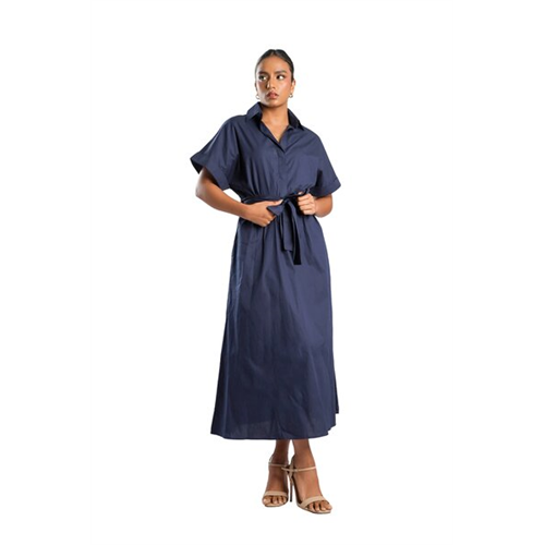 Odel Front Tie Up Extended Sleeve Midi Dress