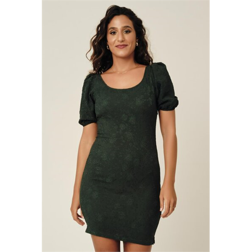 Odel Green Puff Sleeve Bodycon Dress
