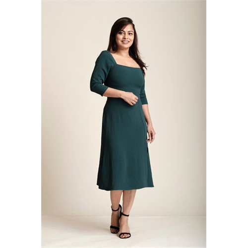 Odel Green Square Neck Dress