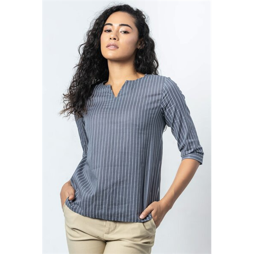 Odel Grey Striped Tunic Top