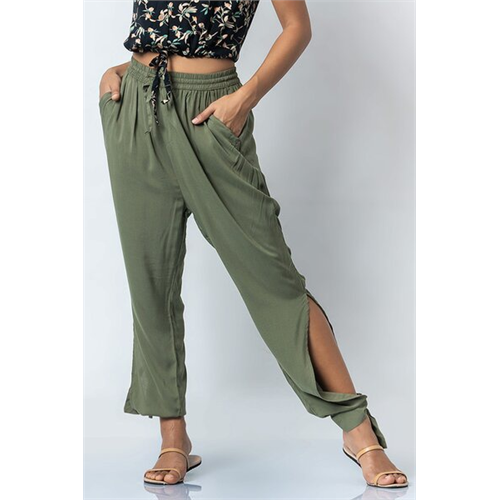 Odel Khaki Ankle Tie Pant
