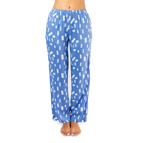 Odel Light Blue Printed Viscose Pyjama Pant