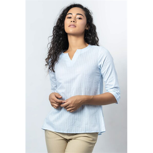 Odel Light Blue Striped Tunic Top