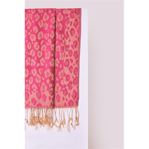 Odel Magenta & Beige Leopard Print Shawl