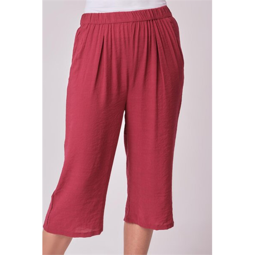Odel Maroon High Waist Pull On Cropped Pant