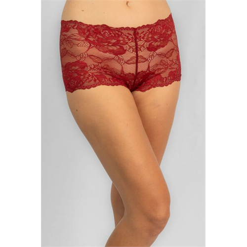 Odel Maroon Lace Boyshort